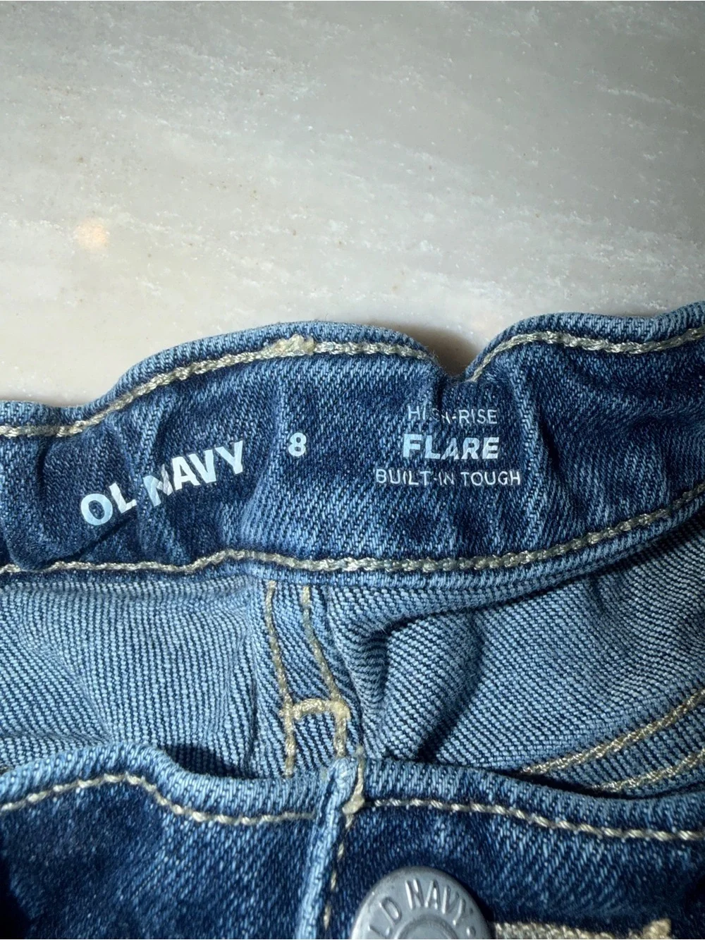 Old Navy Girls Size 8 High-Rise Rhinestone Flare Jeans